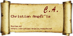 Christian Angéla névjegykártya